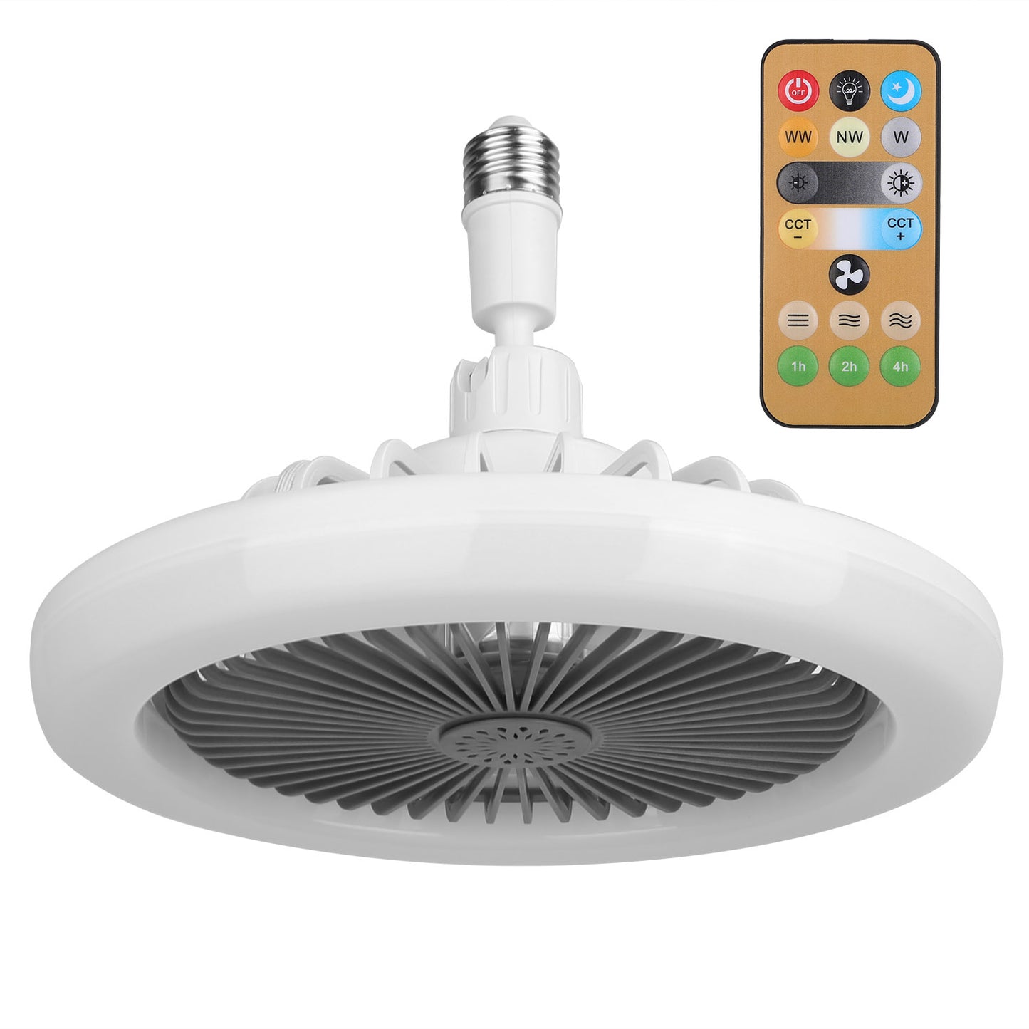 LJGelectro - Ceiling Fan With Lights Remote Control 9.44in E27 Socket Fanlight with Dimmable Dimming Light Color Brightness 3 Fan Speed Timer Function