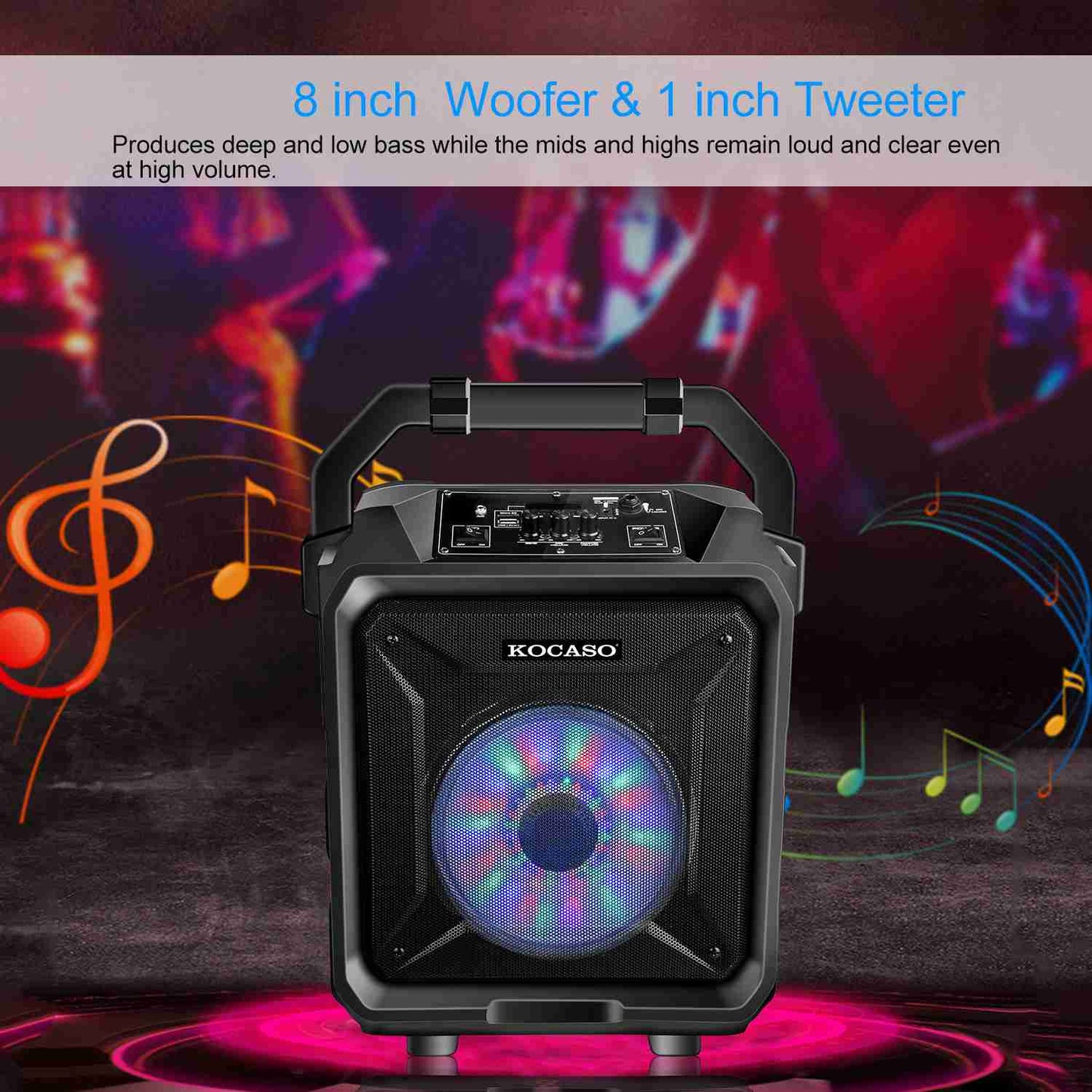 LJGelectro - Portable Wireless Party Speaker with Disco Lighting