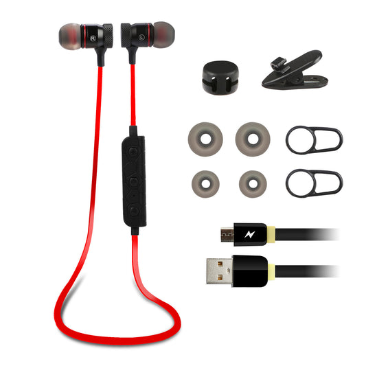 LJGelectro - Wireless Headsets In-Ear Neckband Headphones Sweat-proof Sport Earbuds w/ Call Alert Number Broadcast For Gym Running Hiking