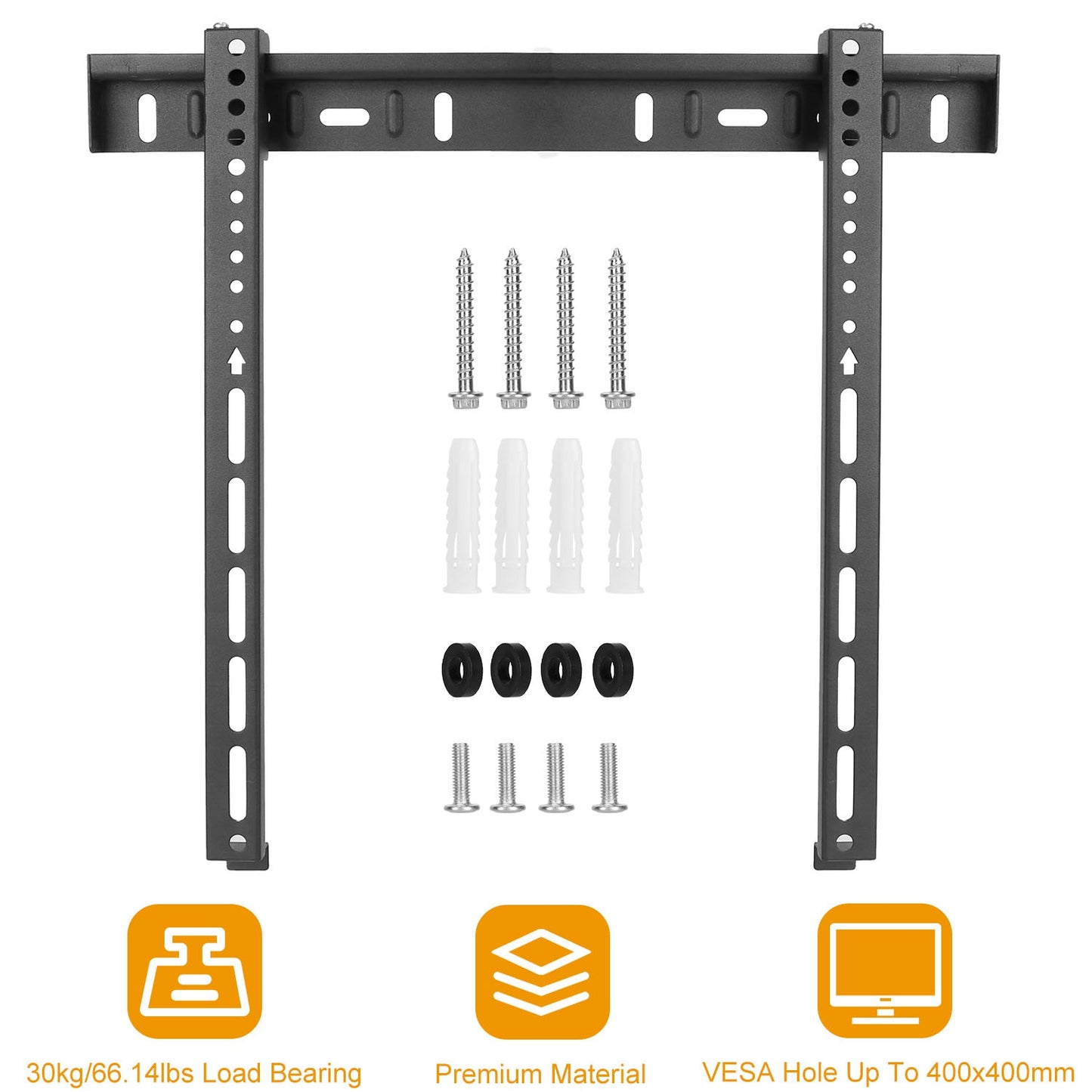 LJGelectro - TV Wall Mount TV Wall Holder Bracket Support 32-65 inch Flat TV Max Hole Distance 400x400mm Hold Up To 30kg/66.14lbs