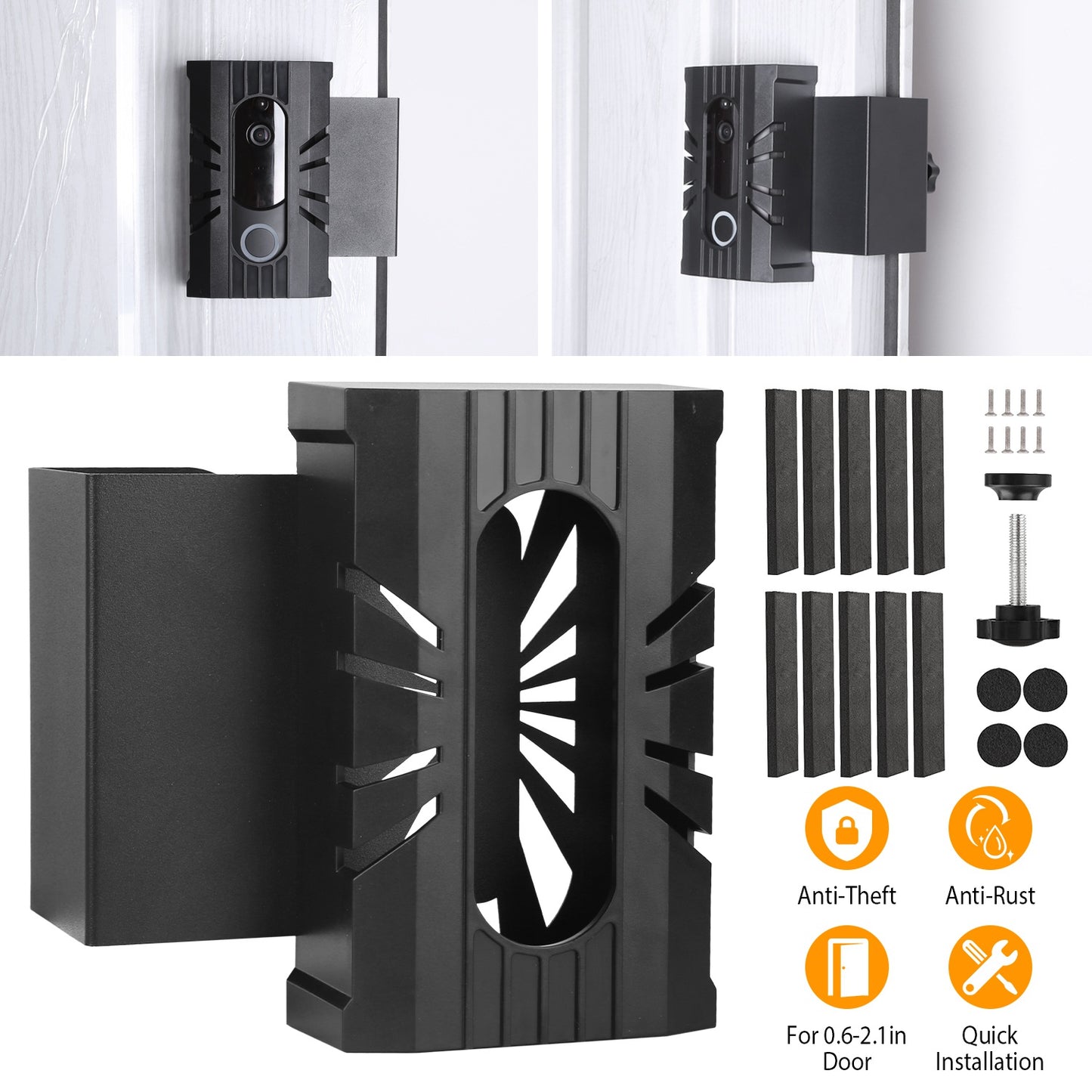 LJGelectro - Anti-Theft Video Doorbell Door Mount No-Drill Doorbell Holder Doorbell Mounting Bracket Fit for Most Doorbell Camera Accessories