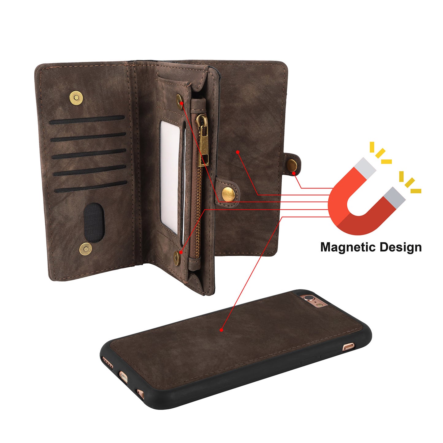 LJGelectro - PA_IP6PWalletCase(DarkBrown)_GPCT1069