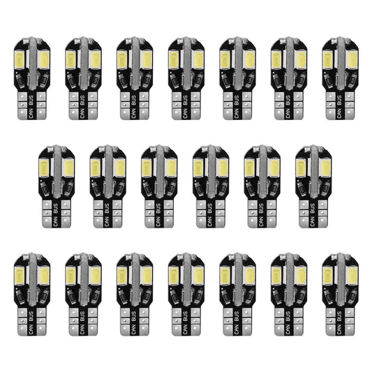 LJGelectro - 20Pcs T10 SMD5730 LED Light Bulbs 6000K Wedge Light Lamps Dome Map License Plate Car Interior Festoon Lights Kits