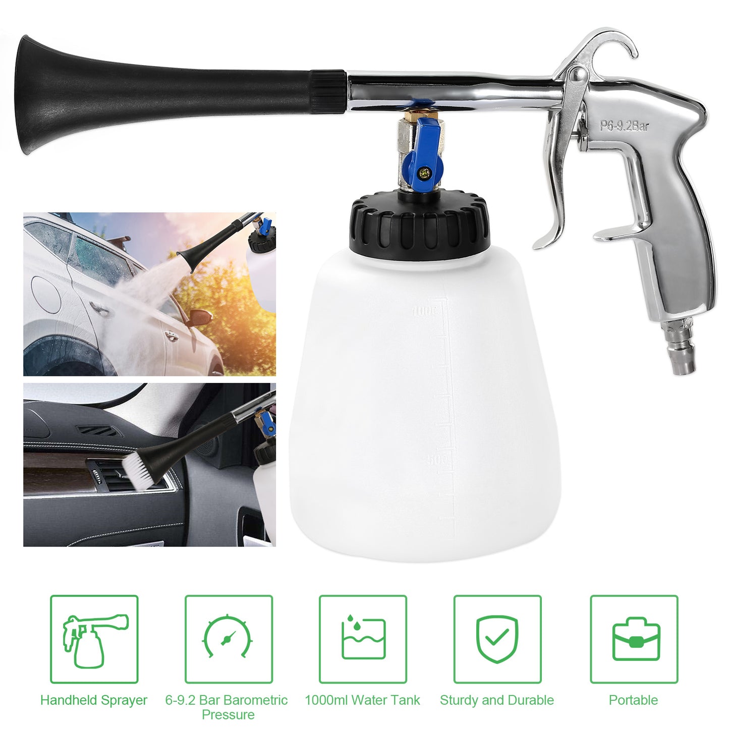 LJGelectro - Car Cleaning Gun Air Pulse Sprayer Dust Removal Nozzle Washer Interior Exterior Cleaner Seat Floor Carpet Door Panel Kitchen