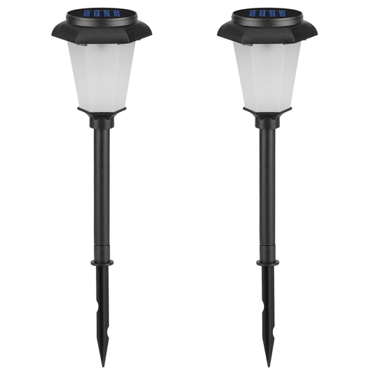 LJGelectro - 2Pcs Solar Flame Torch Light IP65 Waterproof Flickering Flame Stake Lamp Decorative Landscape Lamp For Garden Path Yard