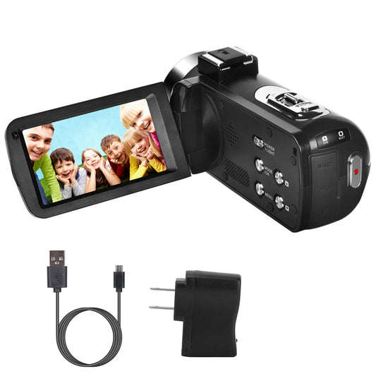 LJGelectro - 2.7K Camcorder 48MP 18X Zoom Digital Video Camera Rechargeable Vlogging Camera with 3in 270° Rotating IPS Screen Fill Light Remote Control Battery