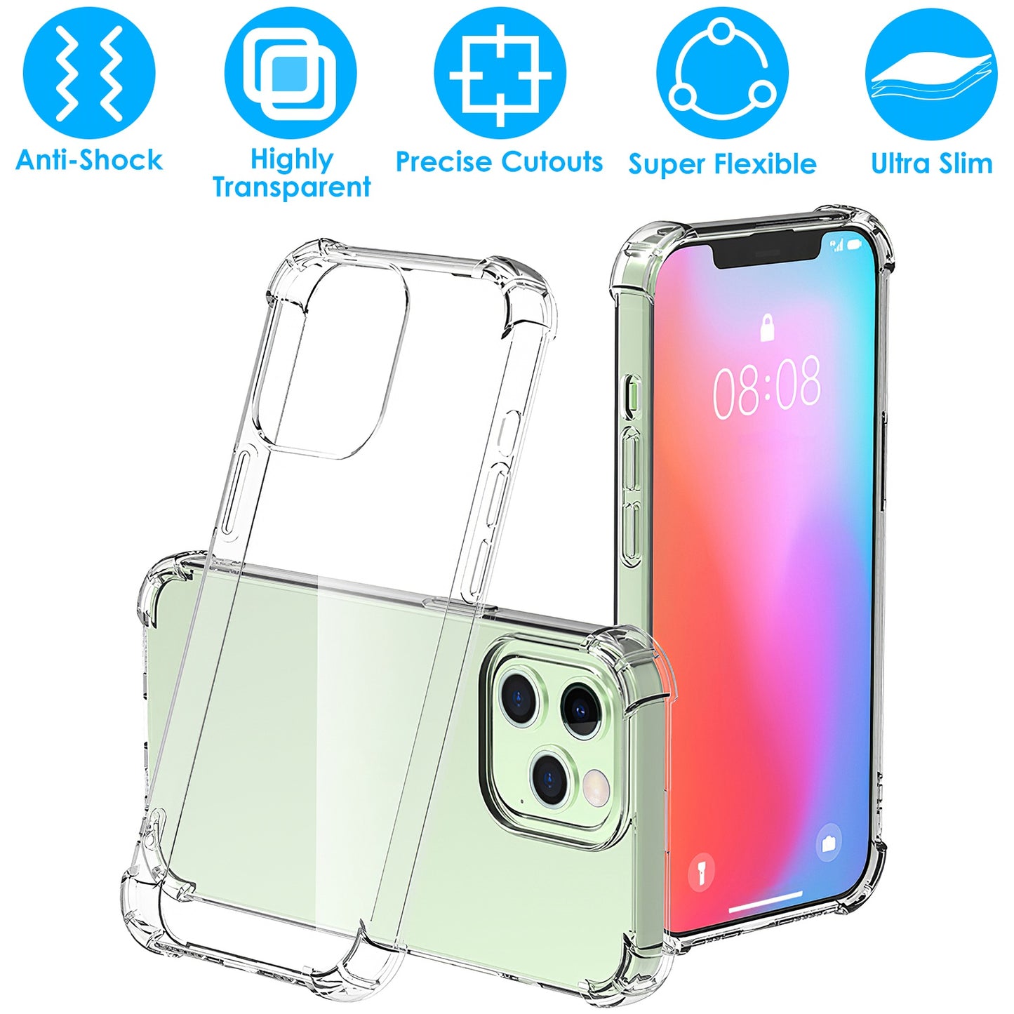 LJGelectro - Shockproof Clear Phone Case Soft TPU Transparent Phone Cover Anti-Shock Ultra-Thin Phone Case Cover Fit for iPhone 14/14Plus/14Pro/14Pro Max/13/13Pro/