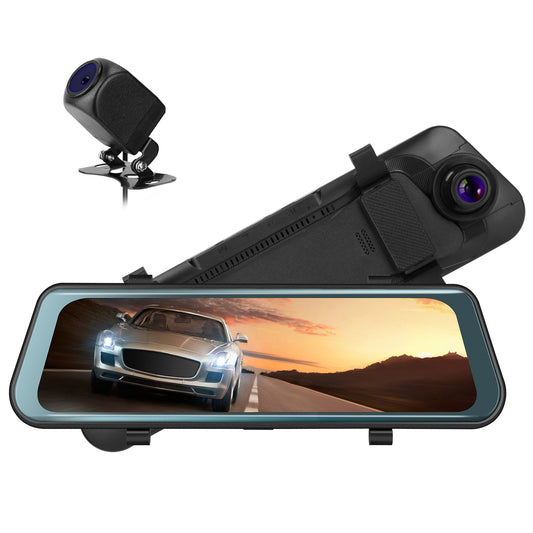 LJGelectro - FHD 1080P Car DVR Dash Camera 9.66In Vehicle Driving Recorder w/ G Sensor Parking Monitoring Seamless Recording