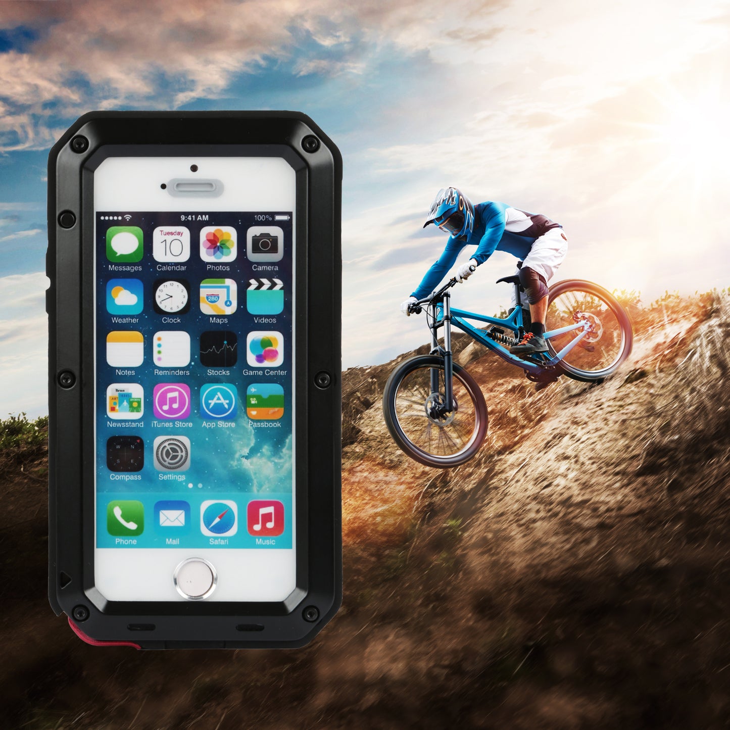 LJGelectro - Rugged Shock-Resistant Hybrid Full Cover Case For iPhone 6 Plus