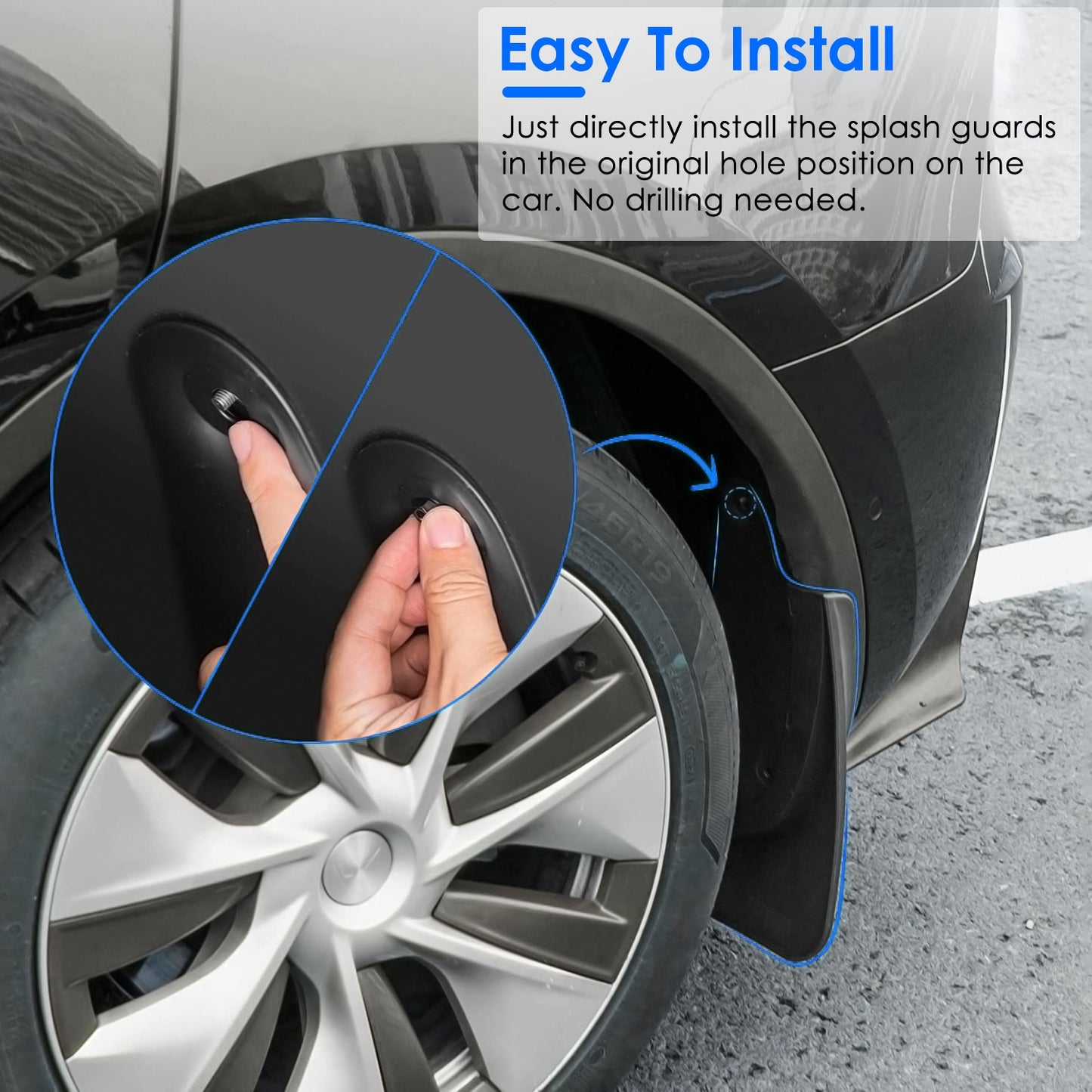 LJGelectro - Mud Flaps Splash Guards Replacement No Drilling Splash Guards Fenders Vehicle Sediment Protection for Tesla Model Y