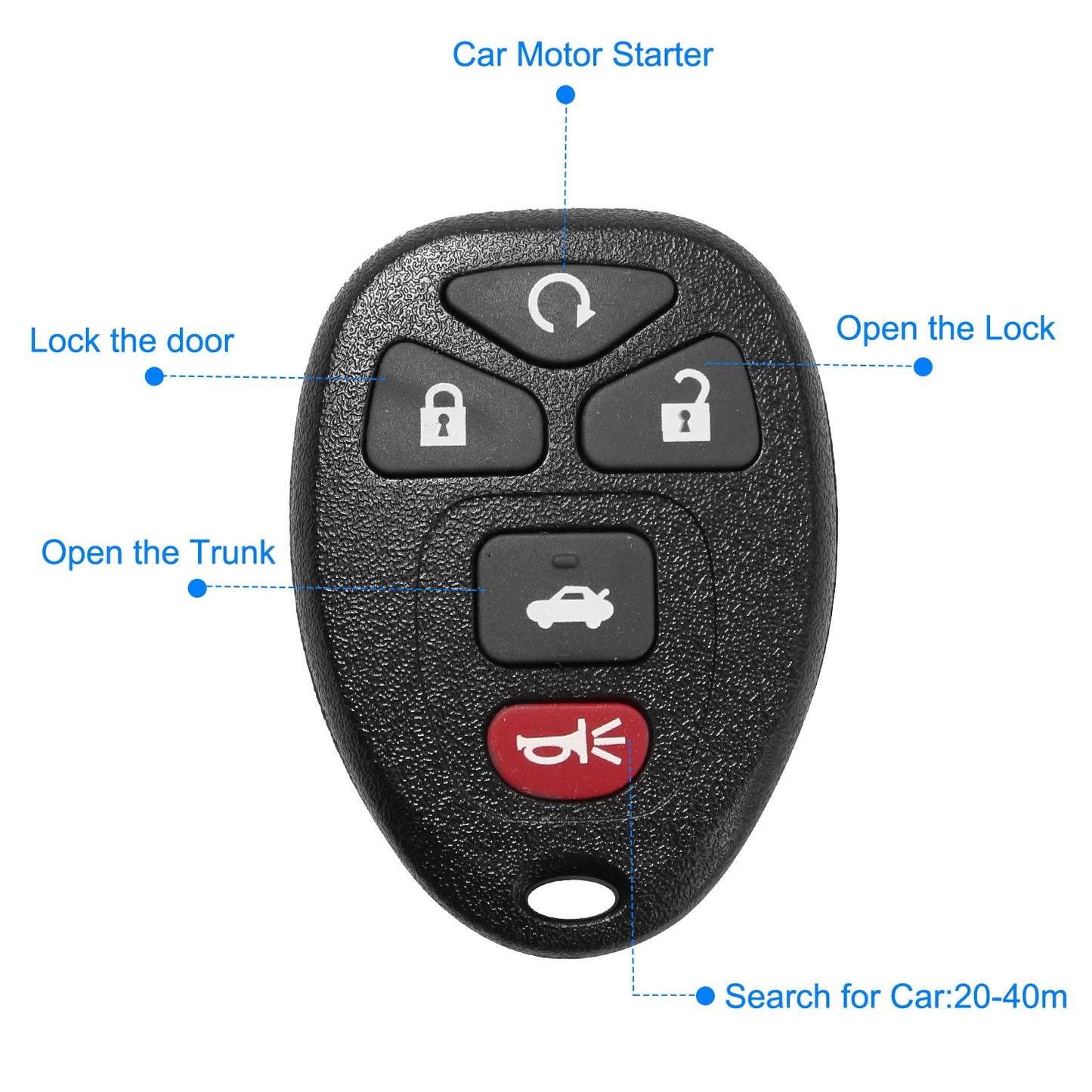 LJGelectro - 2 Keyless Entry Car Key Remote Key Fob Case Button Pad Replacement for 2004-2010 Chevrolet Malibu KOBGT04A