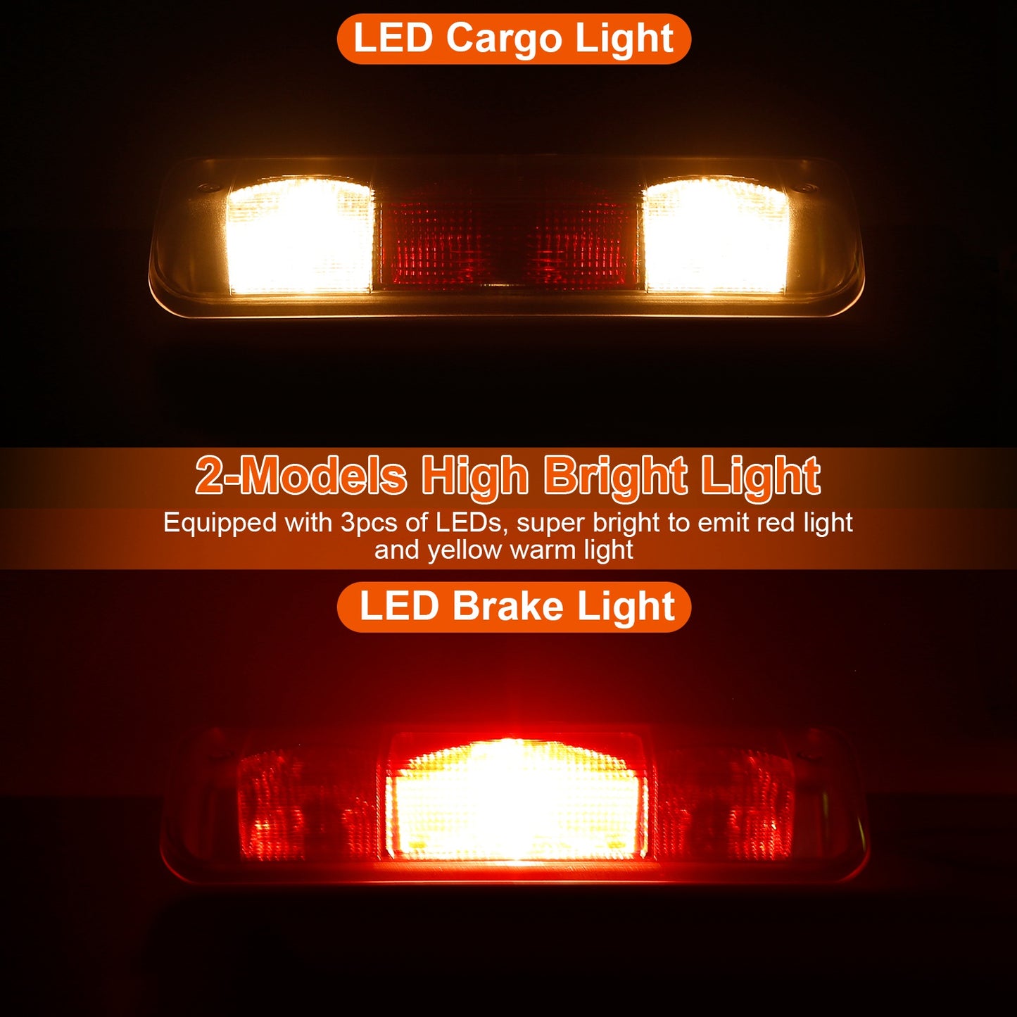 LJGelectro - Fit For 2004-2008 Ford F150 Third Brake Tail Light Cargo Lamp Bar Rear Center High Mount Stop Light