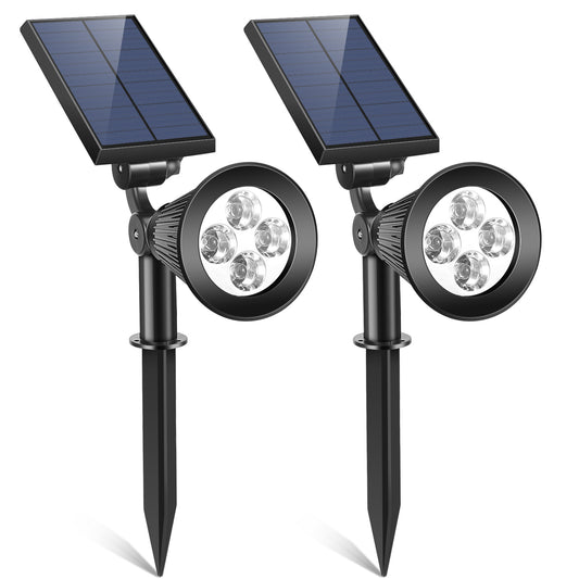 LJGelectro - 2Pcs Solar Spotlight Outdoor Dusk To Dawn Light Wall Path Lawn Garden Lamp Waterproof