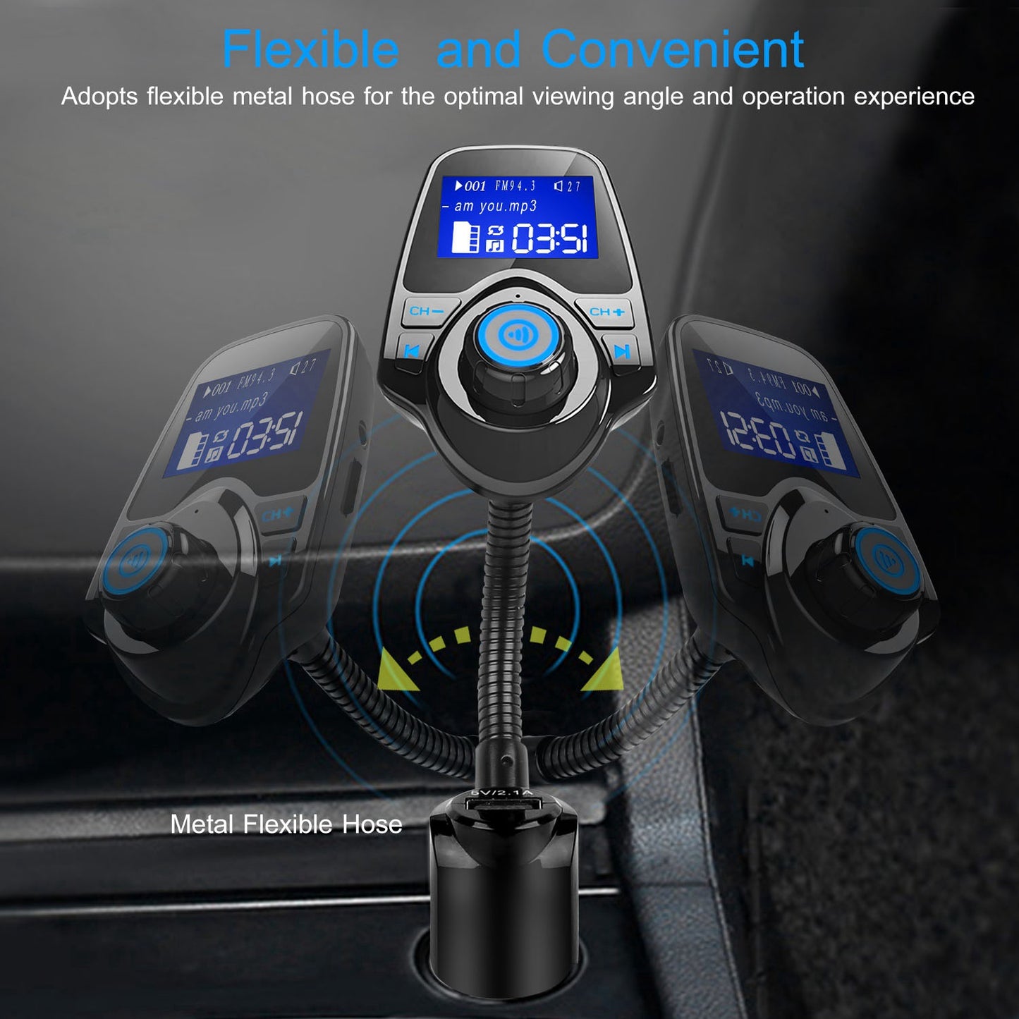 LJGelectro - iMounTek Car Wireless FM Transmitter Fast USB Charge Hands-free Call Car MP3 Player AUX Input