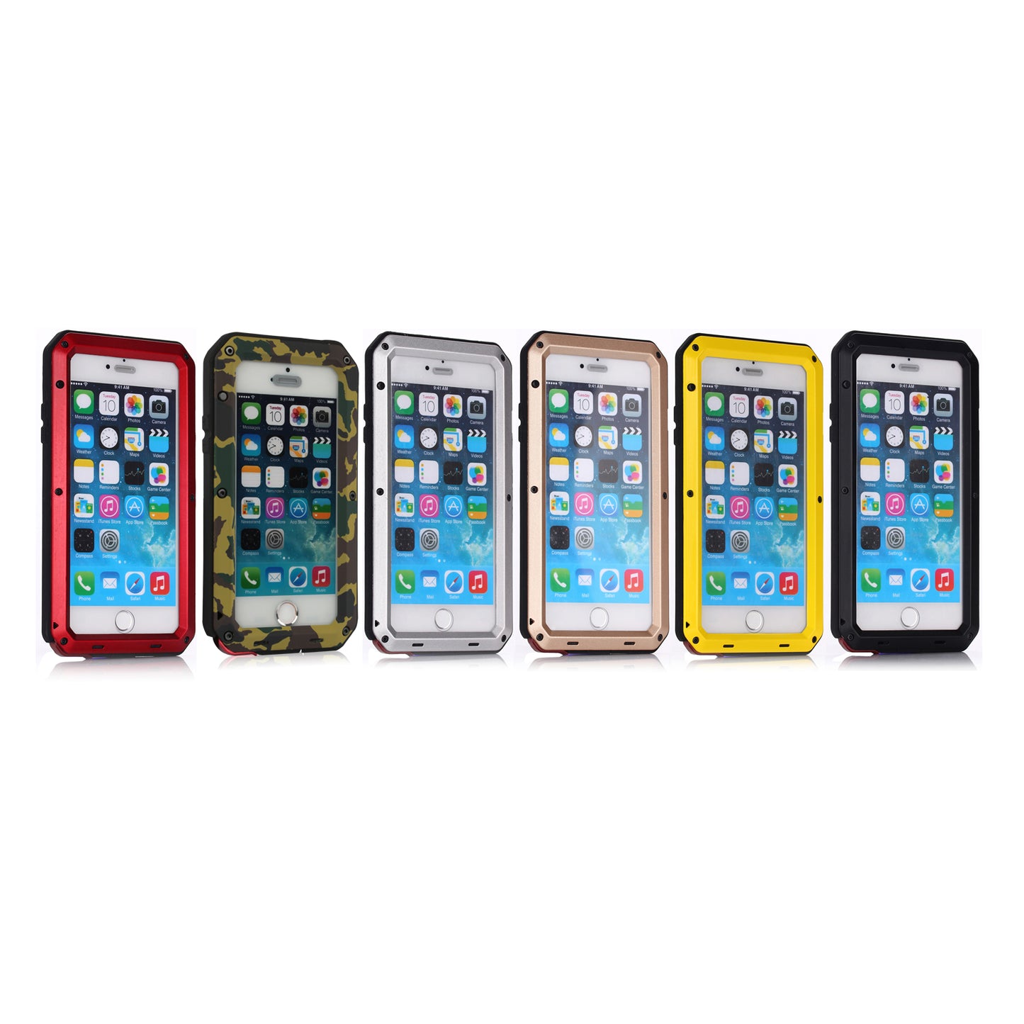 LJGelectro - Rugged Shock-Resistant Hybrid Full Cover Case For iPhone 6 Plus