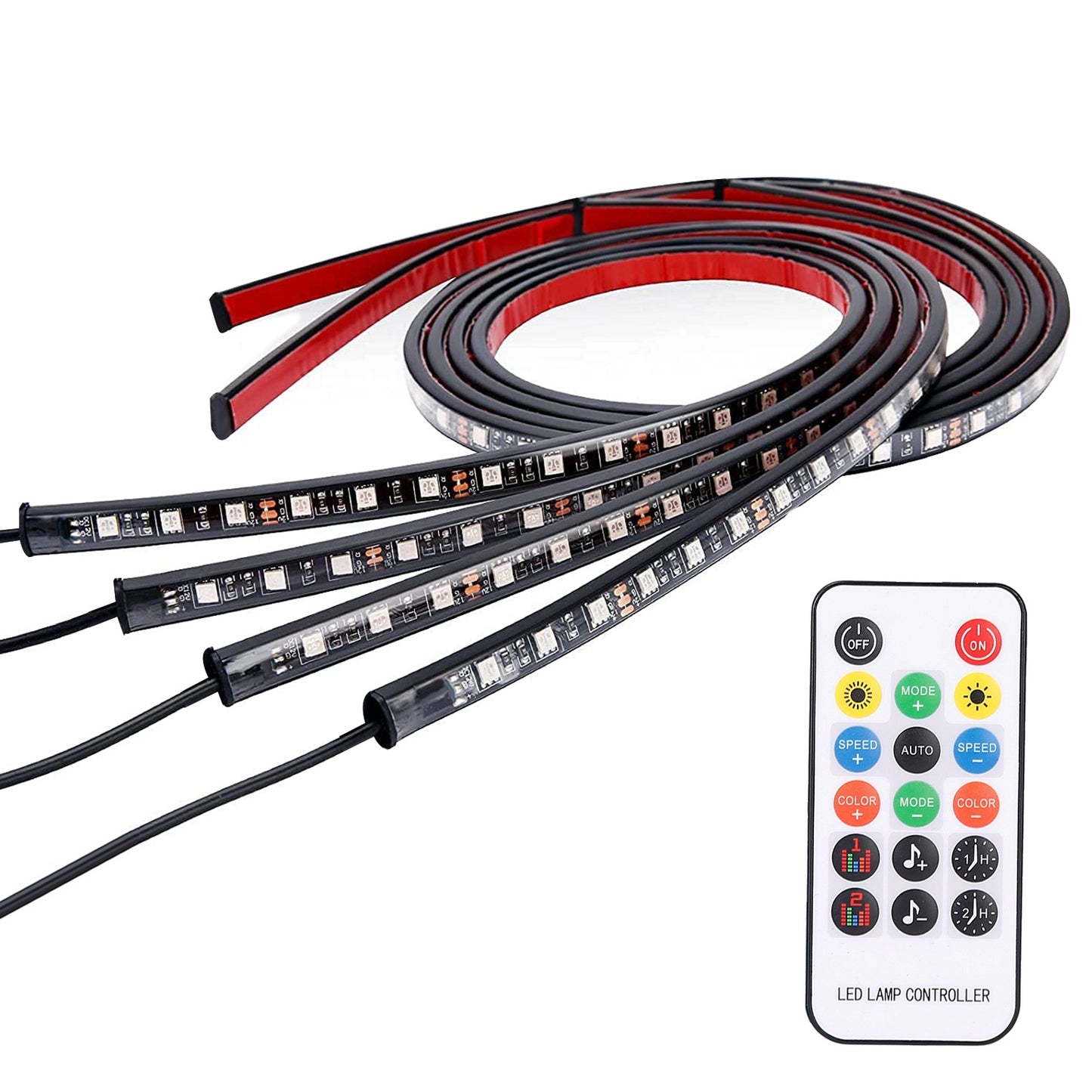 LJGelectro - Waterproof RGB Underglow LED Strip Remote App Control Car Underbody Light Music Control Exterior Underbody Lights DC 12V